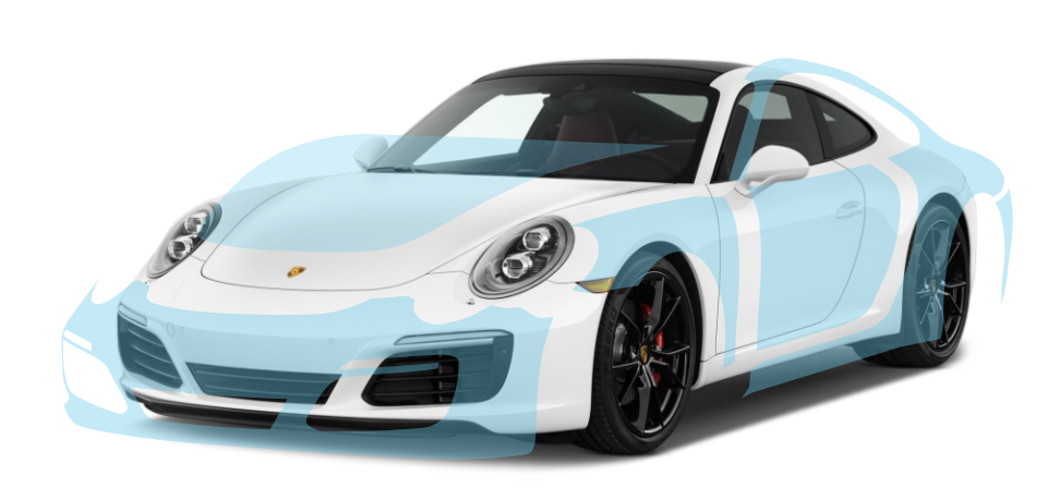 PPF XPEL vyrezy na porsche 911